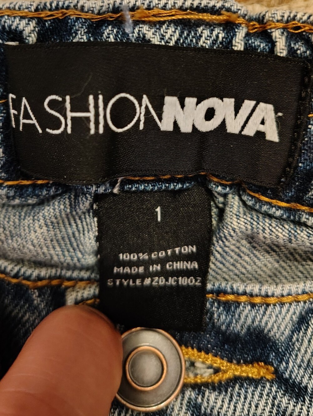 Fashion Nova Light Blue Washed Cargo Jeans - Straight Leg - Picture 4 of 4